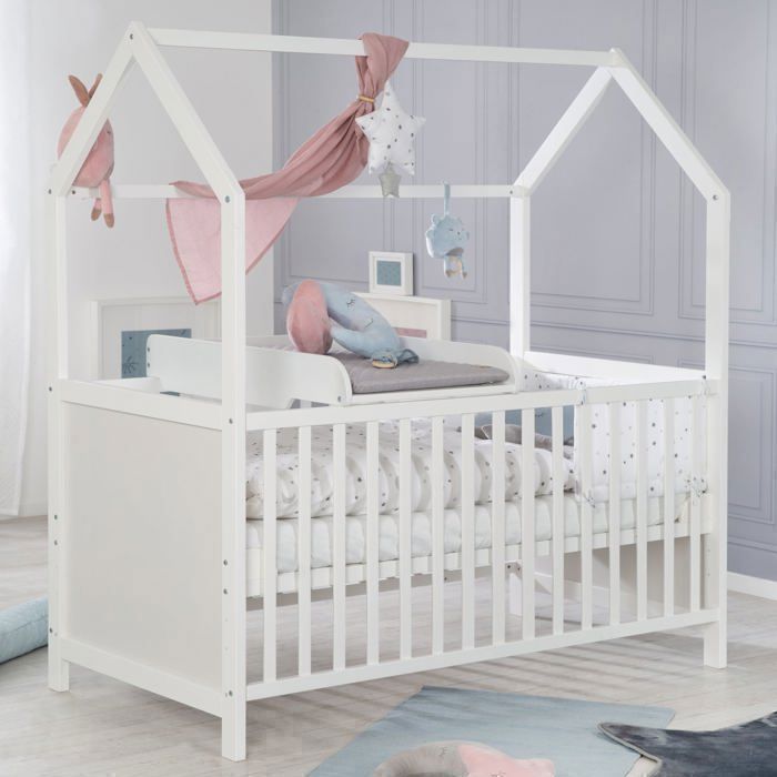 Plan à langer + matelas 'Roba Style' - ROBA - À poser sur lit bébé - Blanc / Matelas gris