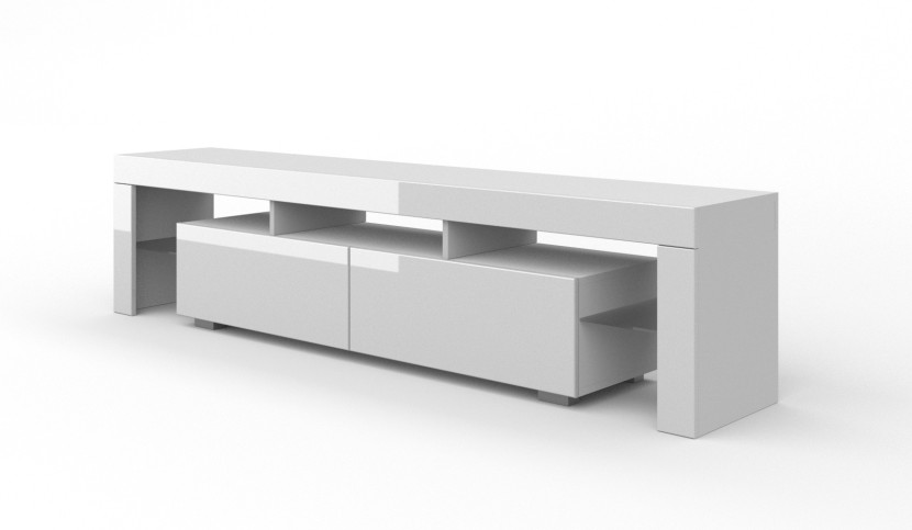 Szafka RTV Panama 190 cm biały / biały połysk