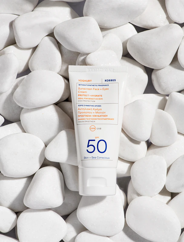 Protetor solar facial e para a área dos olhos Korres Yoghurt