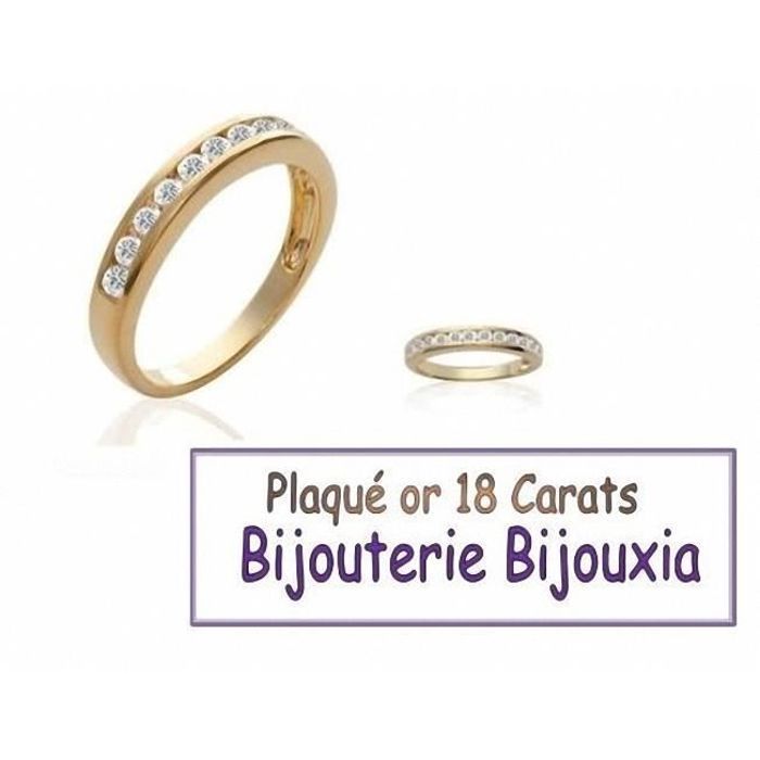 Bague Alliance Cristaux ZIRCONIUM - BIJOUXIA - Plaqué or 18 Carats - Tenue placage garanti 10 ans