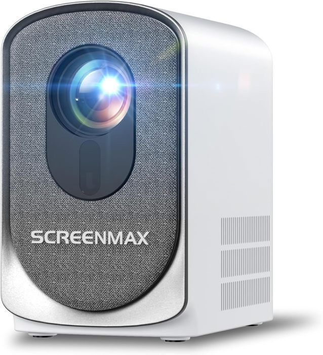 SCREENMAX C7 Mini Projector with Wi-Fi and Bluetooth, 12000L Full HD 1080P Supported, Electric Focus, Home Cinema