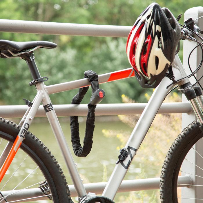 Candado Relaxdays para bicicleta, candado, cadena antirrobo, motocicleta, 100 cm de largo, motocicleta, 2 llaves, negro