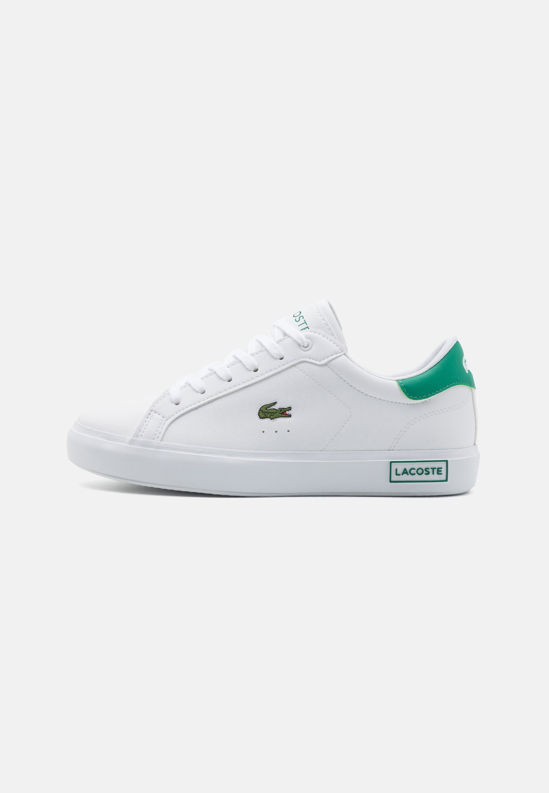 Lacoste POWERCOURT JUNIOR LACE UNISEX - Scarpe da ginnastica - bianco/verde