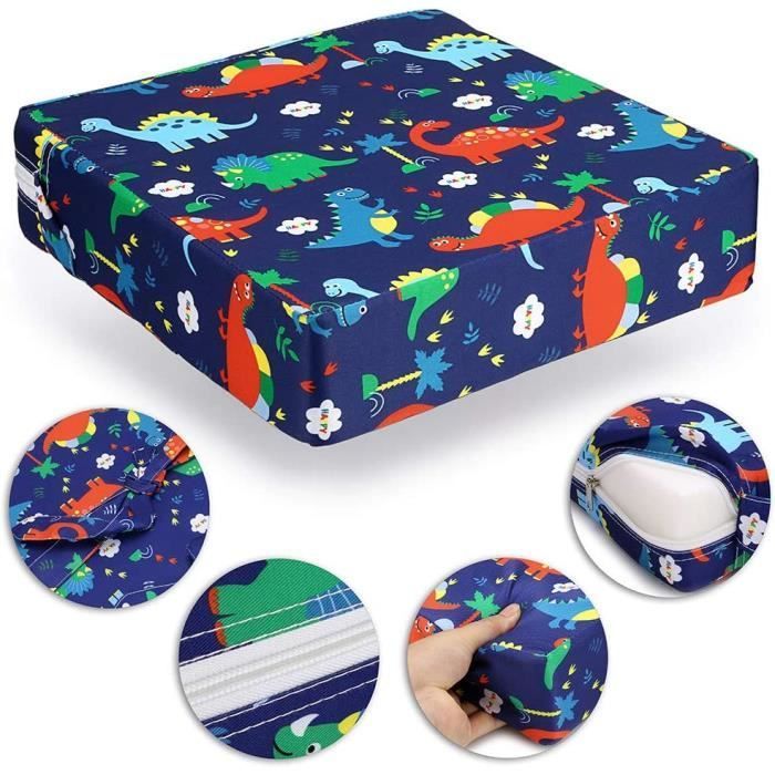Cuscino rialzato per seggiolino auto per bambini - Portatile - Blu + Dinosauro