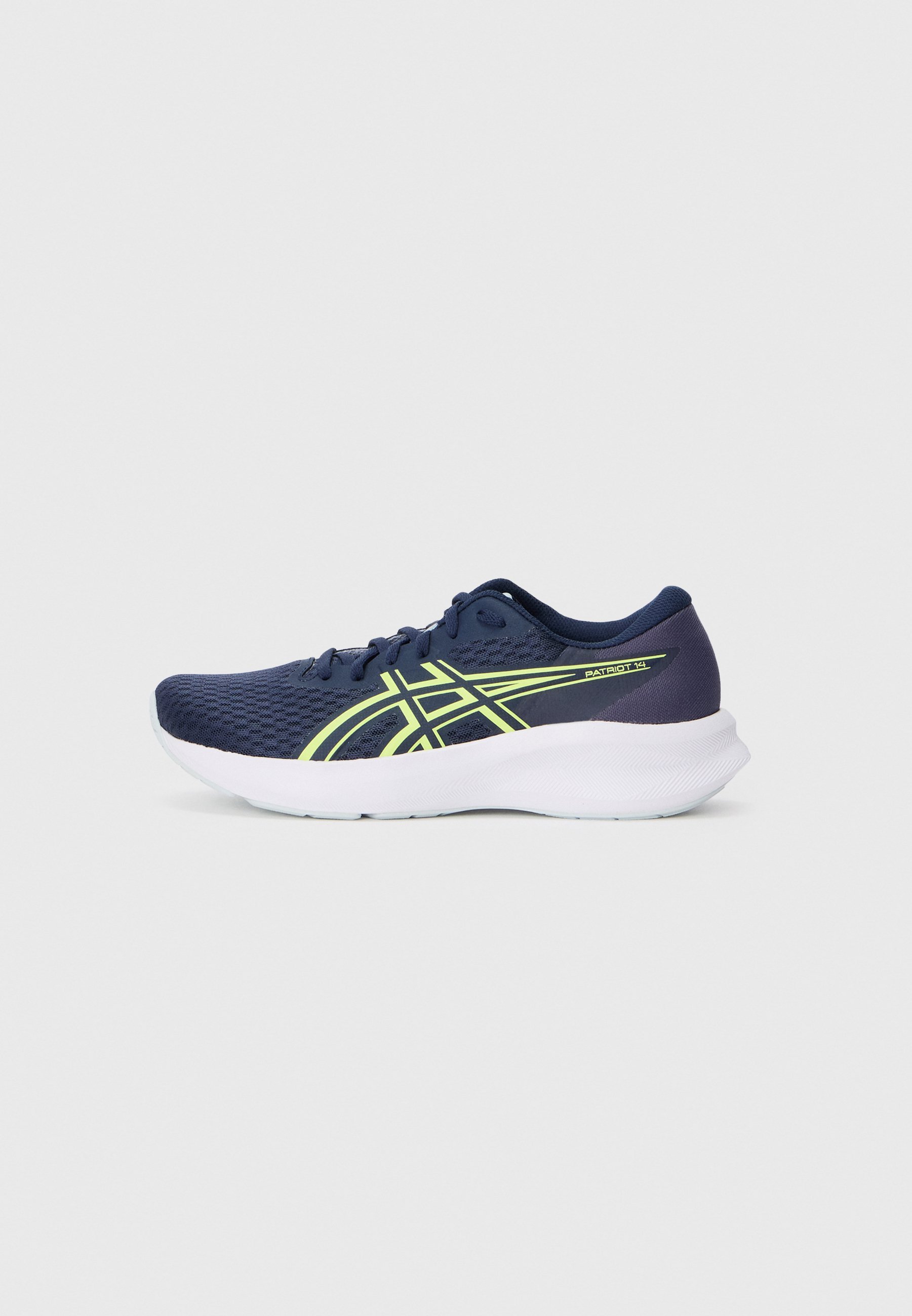 ASICS PATRIOT 14 - Skriešanas apavi šosejai - pusnakts/spilgti dzelteni