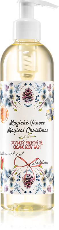 Sabonete líquido corporal orgânico Soaphoria Magical Christmas para uma pele macia e suave.