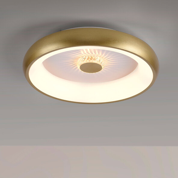 LED ceiling light KUNEO, Ø 45 cm, matt brass