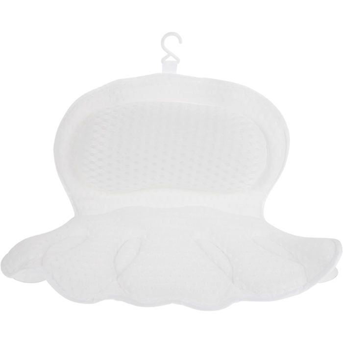 Cuscino ergonomico da bagno con poggiatesta, comodo per testa e collo, accessorio per spa, in rete traspirante e facile da pulire.