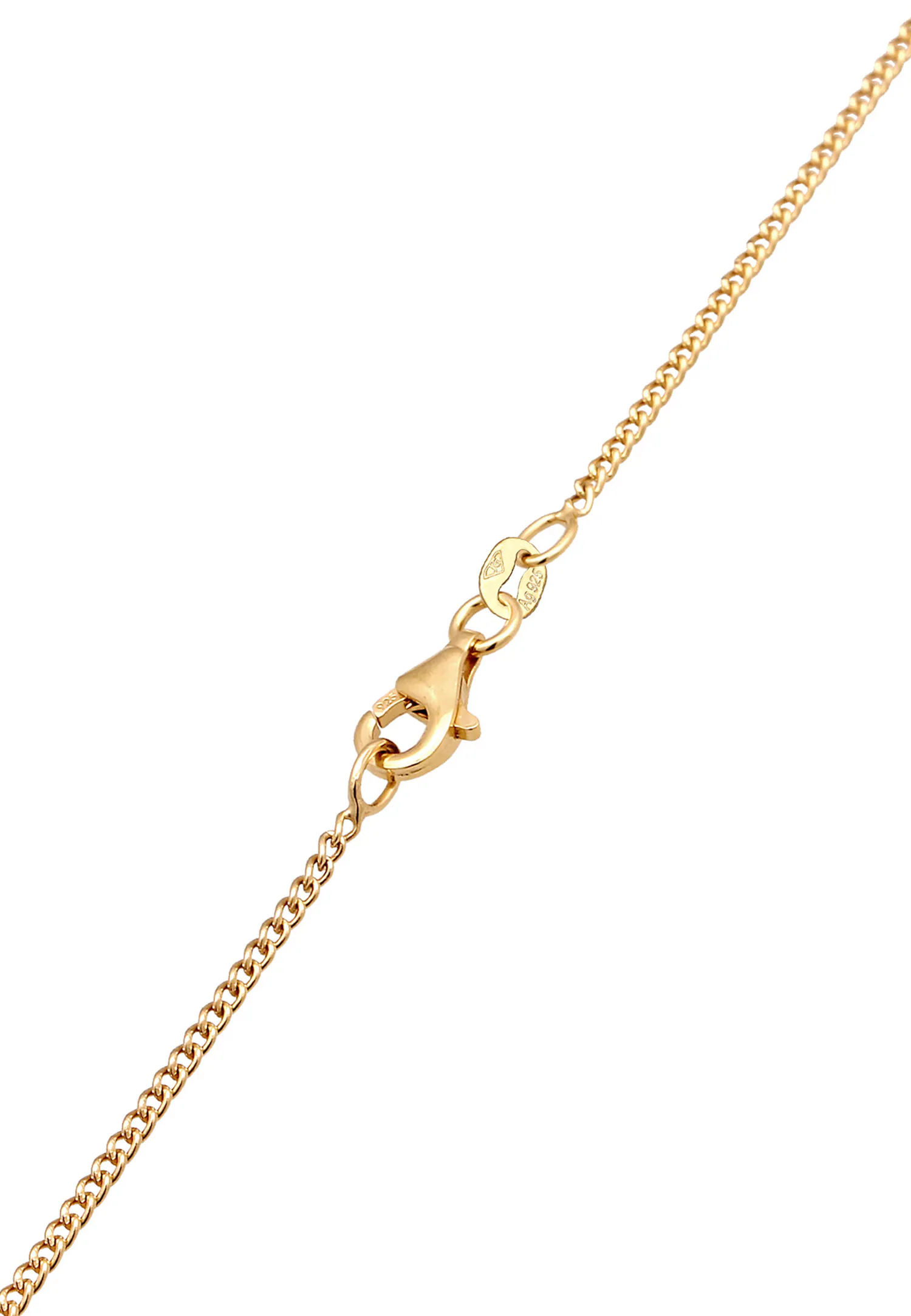 Elli Elli Collier Femme Lettre Pendentif Cristaux de Verre Xilion Cut Blanc 925 Argent Sterling Plaqué Or 45cm