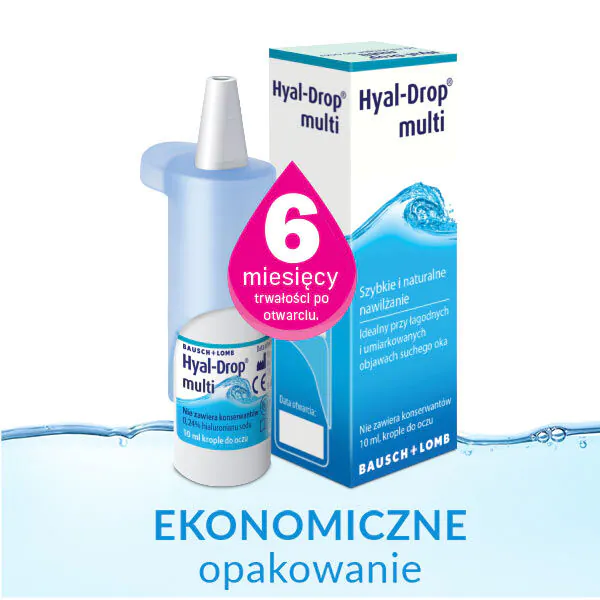 Hyal-Drop Multi, Nawilżające krople do oczu, Bez konserwantów