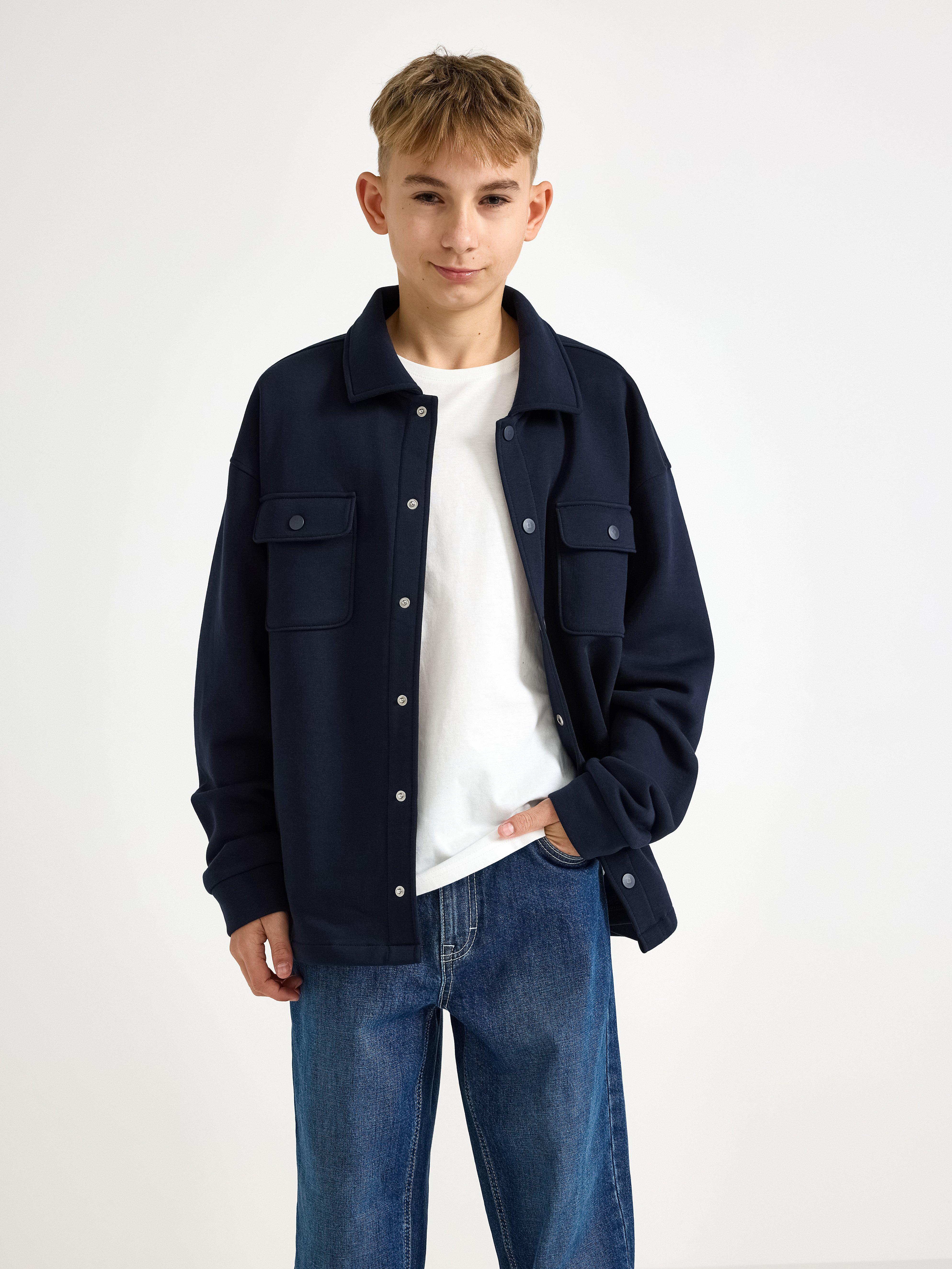 Overshirt i trikå Dark Navy