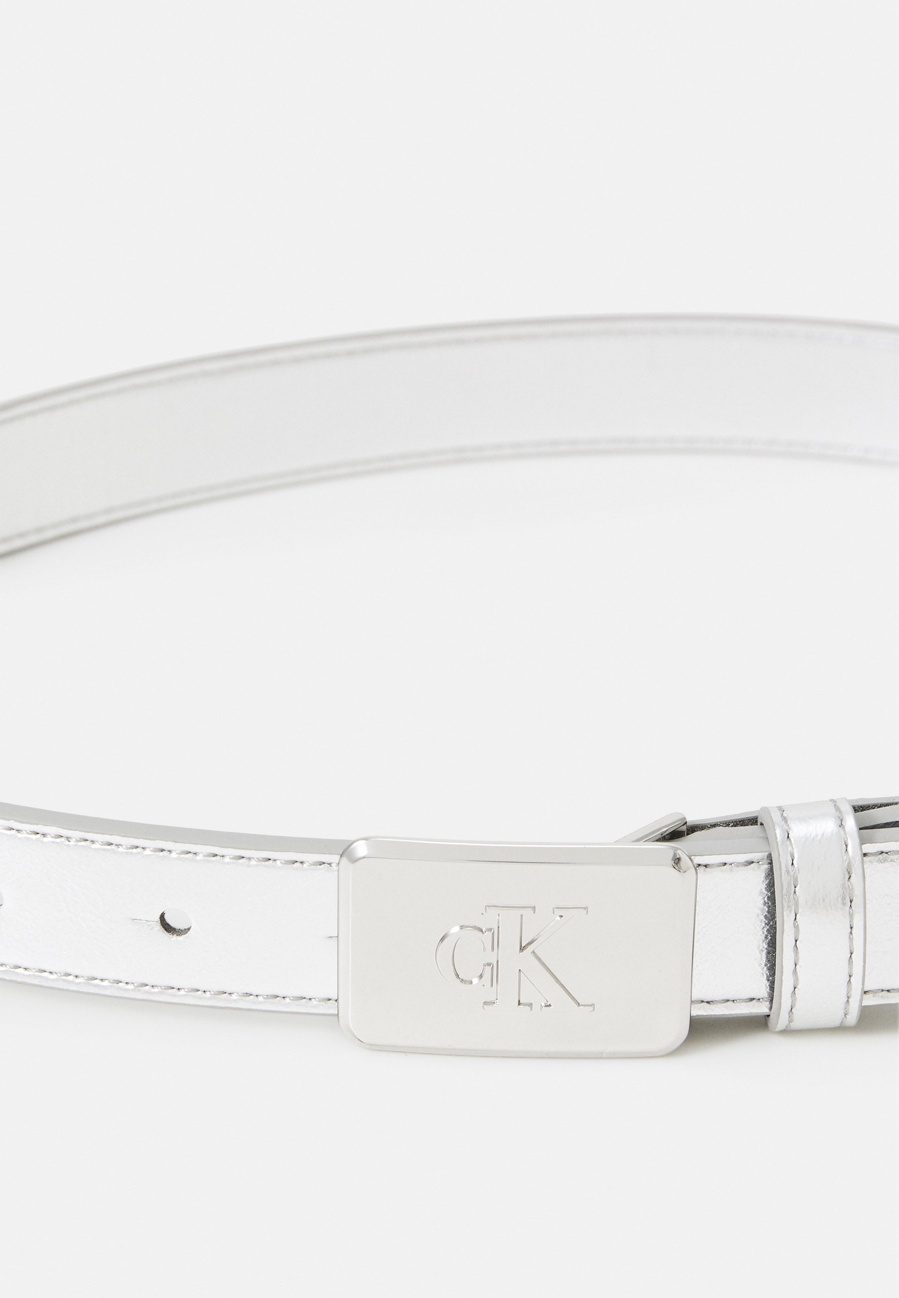 Calvin Klein Jeans METALLIC BUCKLE BELT UNISEX - Belt - silve-coloured