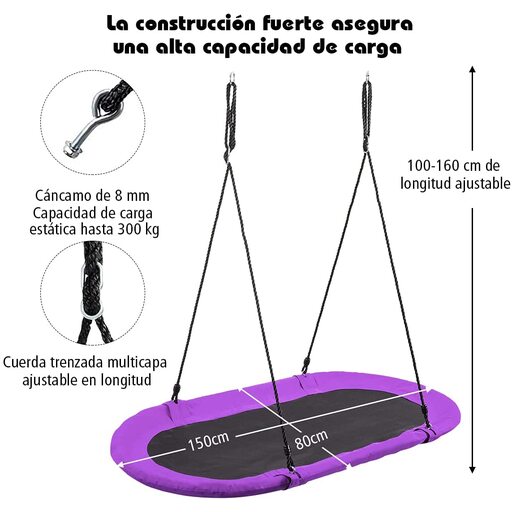Costway viseća ljuljačka 100-160 cm