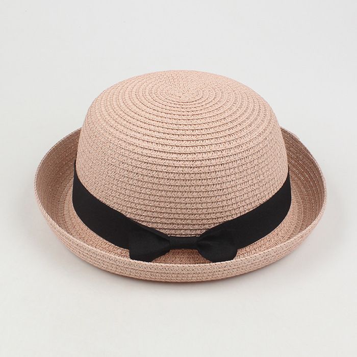 FUNMOON Sombrero de paja para niño con adorno de orejas de personaje de Baby Sun y cubo de playa Panamá - 777072