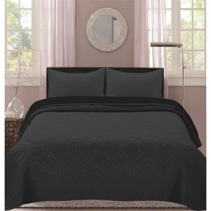 Bicolor bedspread - Grey-Black - 220 x 240 cm - 2 places - 100% polyester - Bicolor pattern