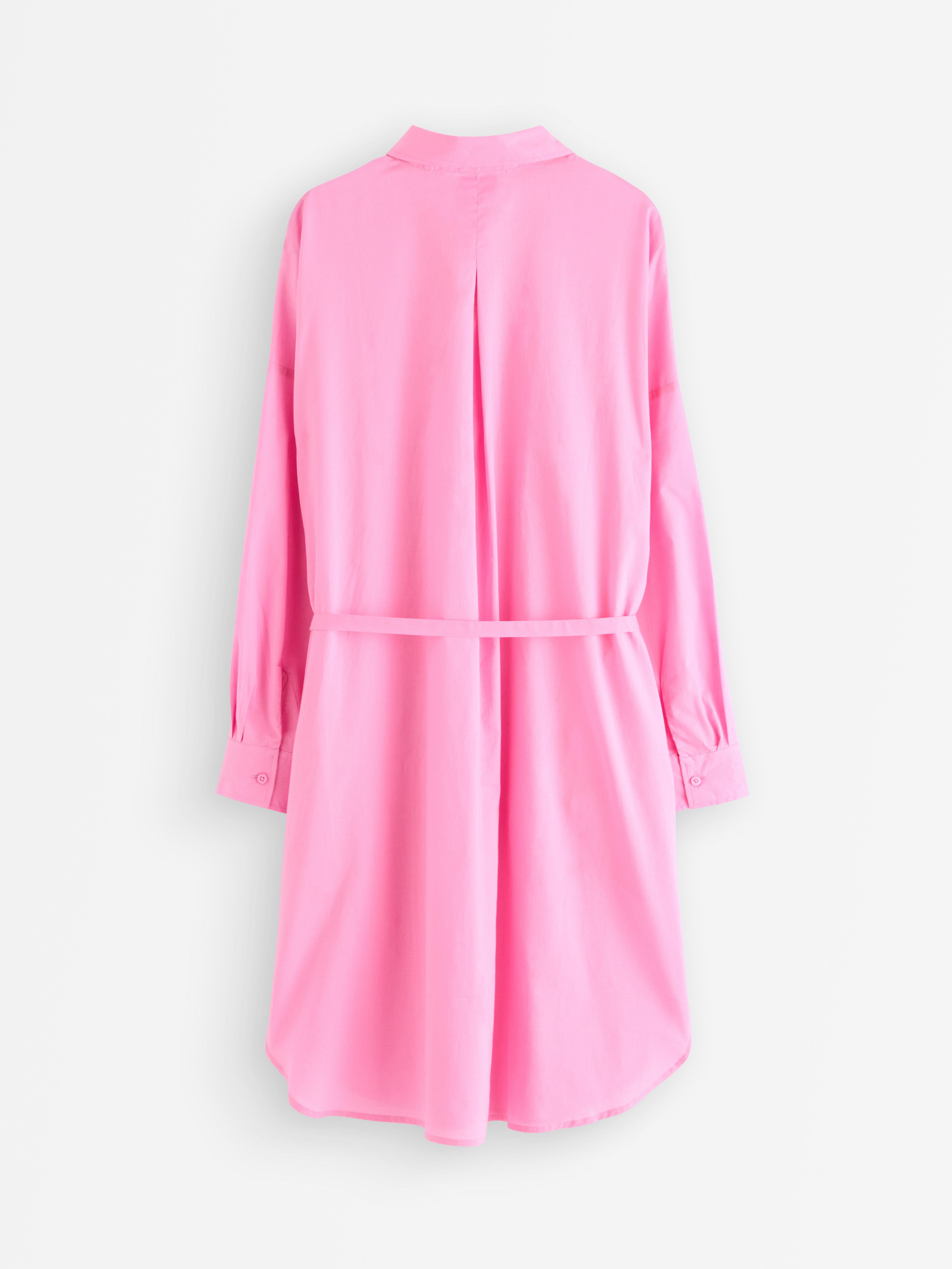 Vestido camisero corto rosa claro