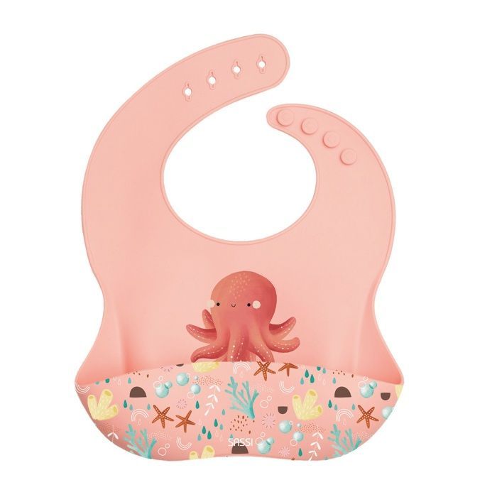 Sassi Junior - Bavoir en silicone Slurpy la pieuvre