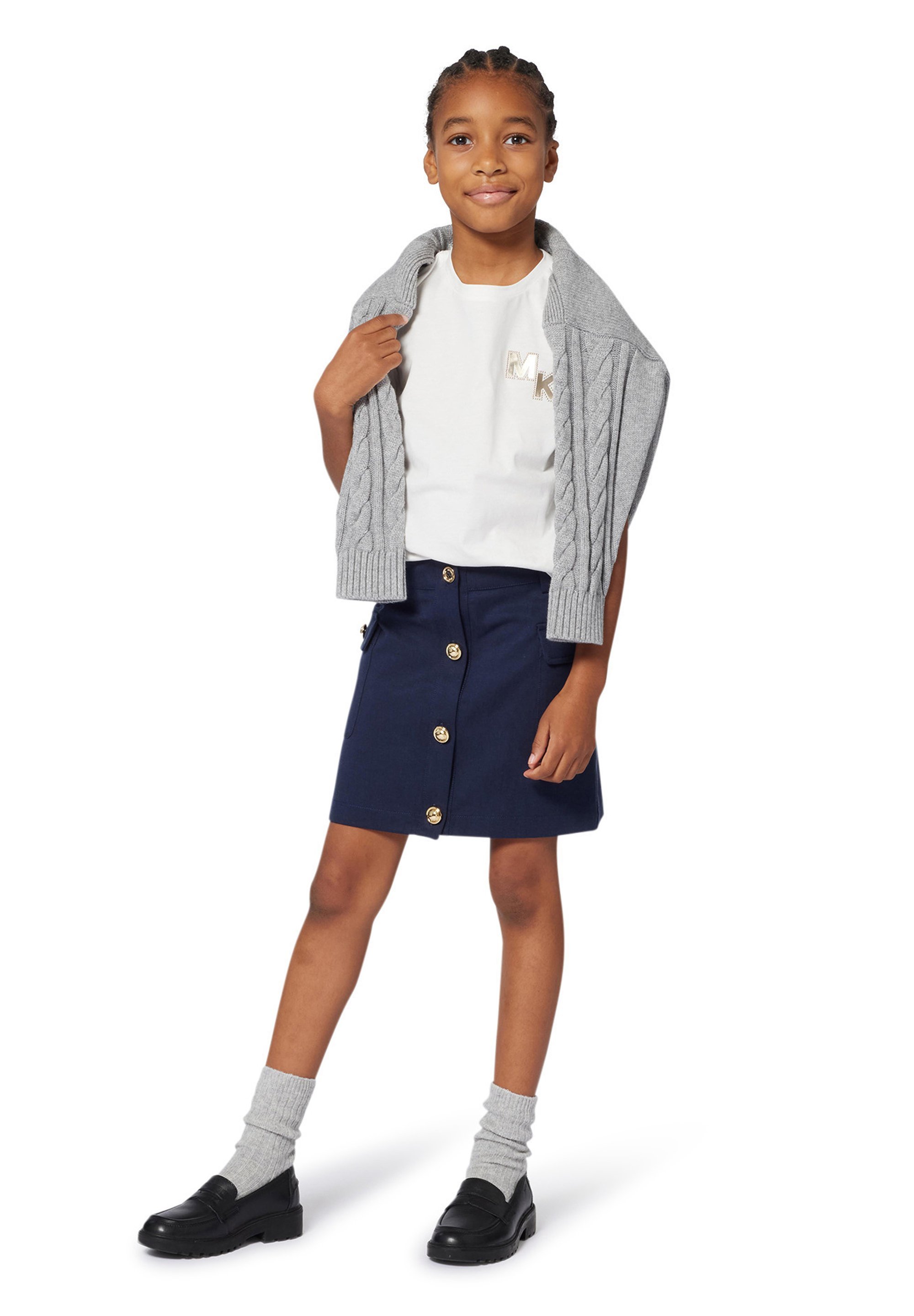T-shirt basic a maniche corte per bambini Michael Kors - colore bianco sporco