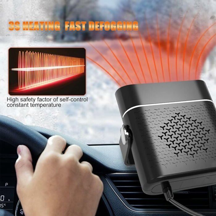 Calefactor portátil rápido para coche de 12 V, deshumidificador de parabrisas, 150 W, calefacción y refrigeración 2 en 1, negro.
