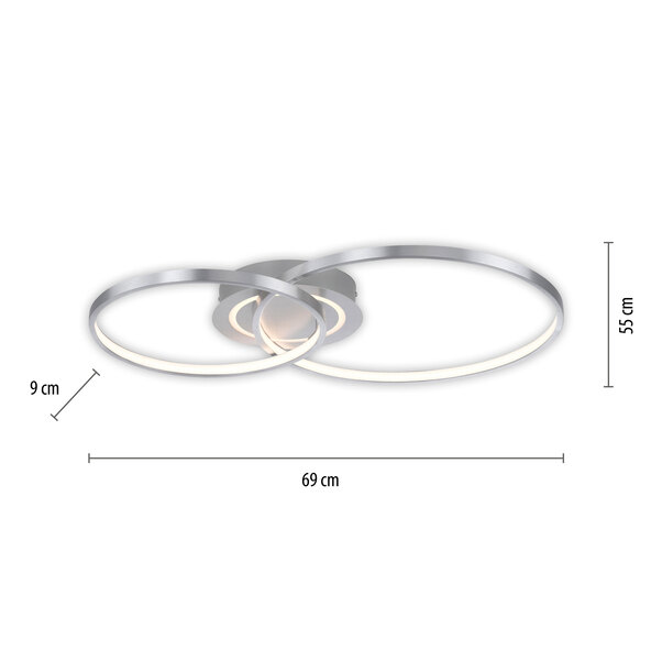 LED ceiling light ASMINA, aluminum