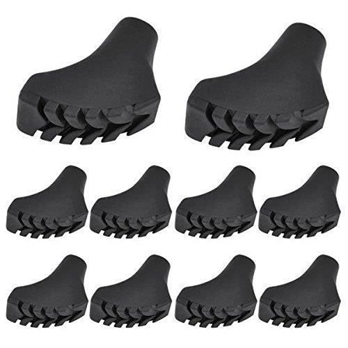 Puntas para bastones de marcha nórdica - DLZAOAO - 10 unidades - Goma - 1 cm de diámetro - Unisex
