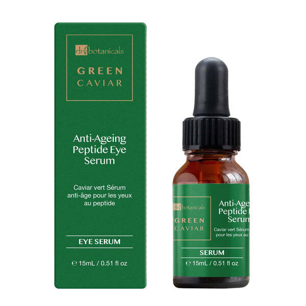 Dr. Botanicals žaliųjų ikrų senėjimą stabdantis peptidų paakių serumas
