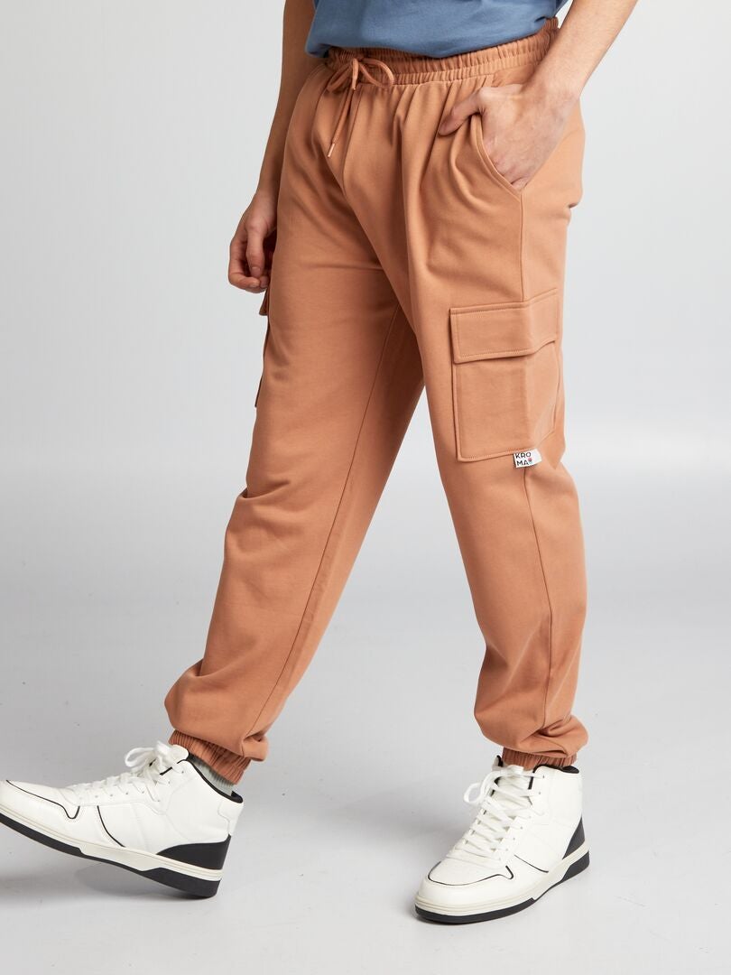 Joggingbroek met meerdere zakken - BRUIN