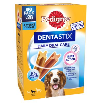 Pedigree Dentastix - Tägliche Zahnpflege für mittelgroße Hunde (10-25 kg)