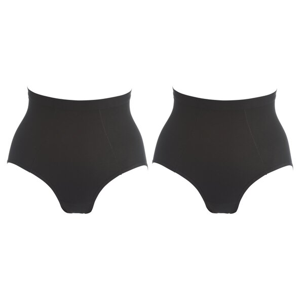 Kruidvat Baumwoll-Maxi-Slips für Damen<br>schwarz, Größe L, 2 Stück