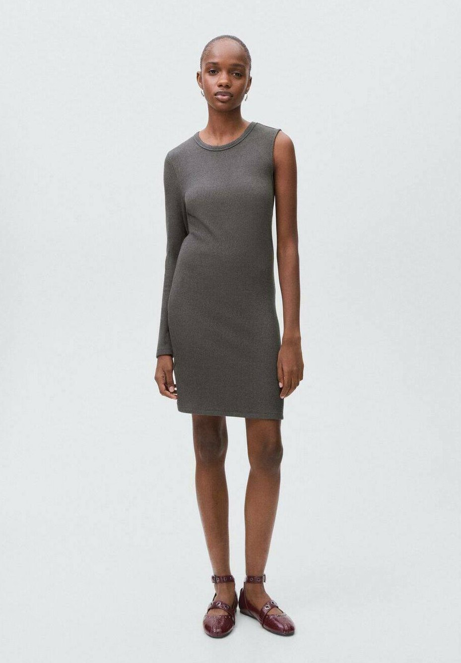 Mango Kids UJJATLAN - Rövid ujjú ruha - szürke