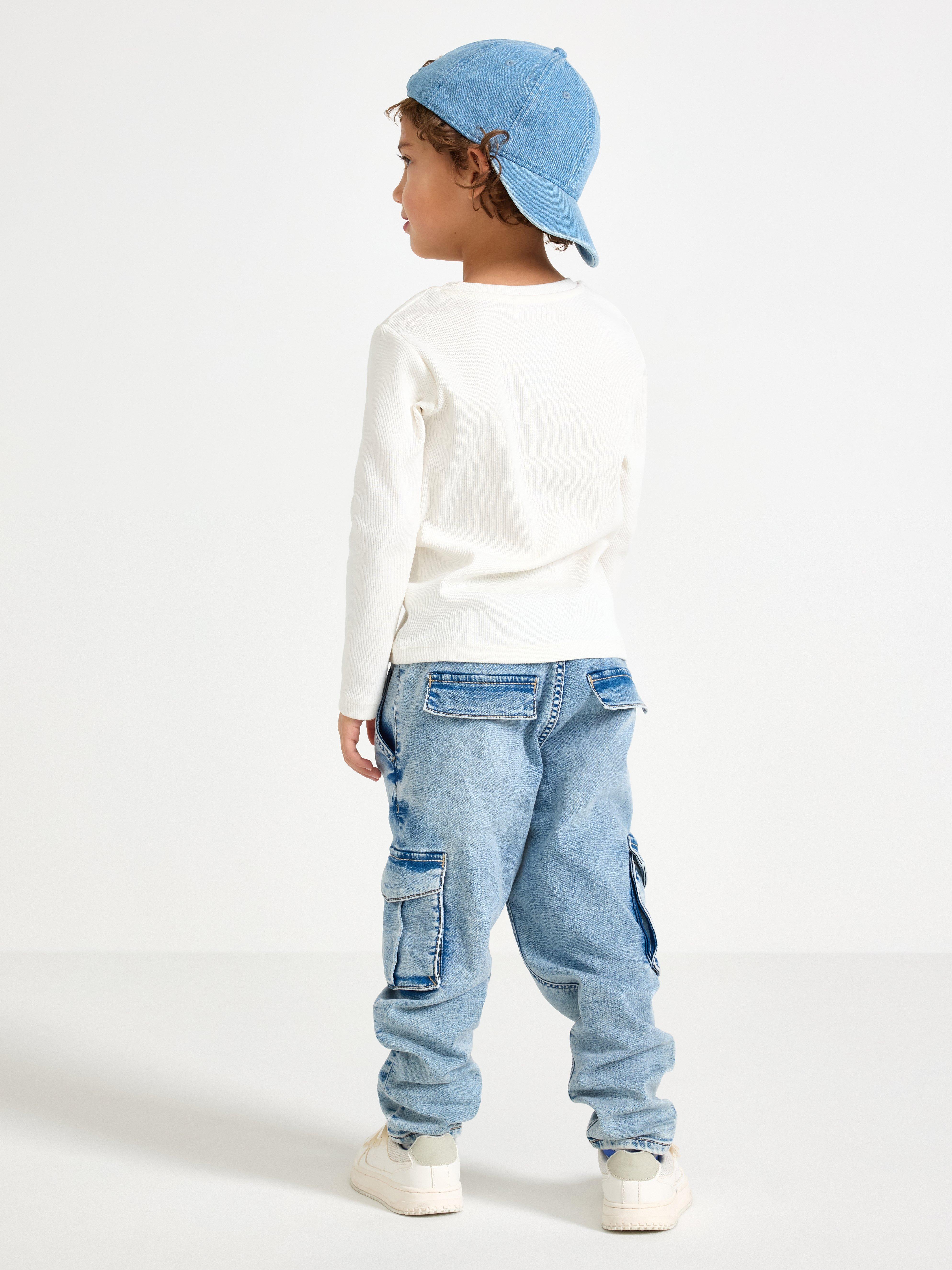 Calça jeans de perna larga WILMER em denim Denim