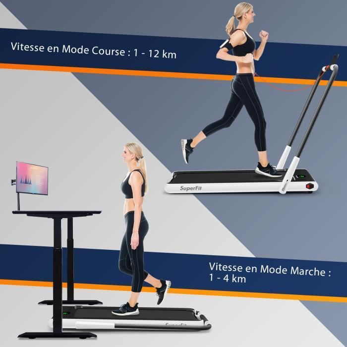 COSTWAY Foldable Treadmill with APP Control, 1-12 KM/H, 0.75HP Motor, Bluetooth Speaker, Transport Wheels, LED Display, White