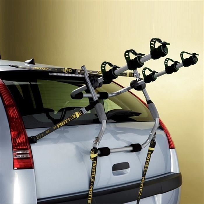 Portabicicletas trasero Mottez para 3 bicicletas con correas