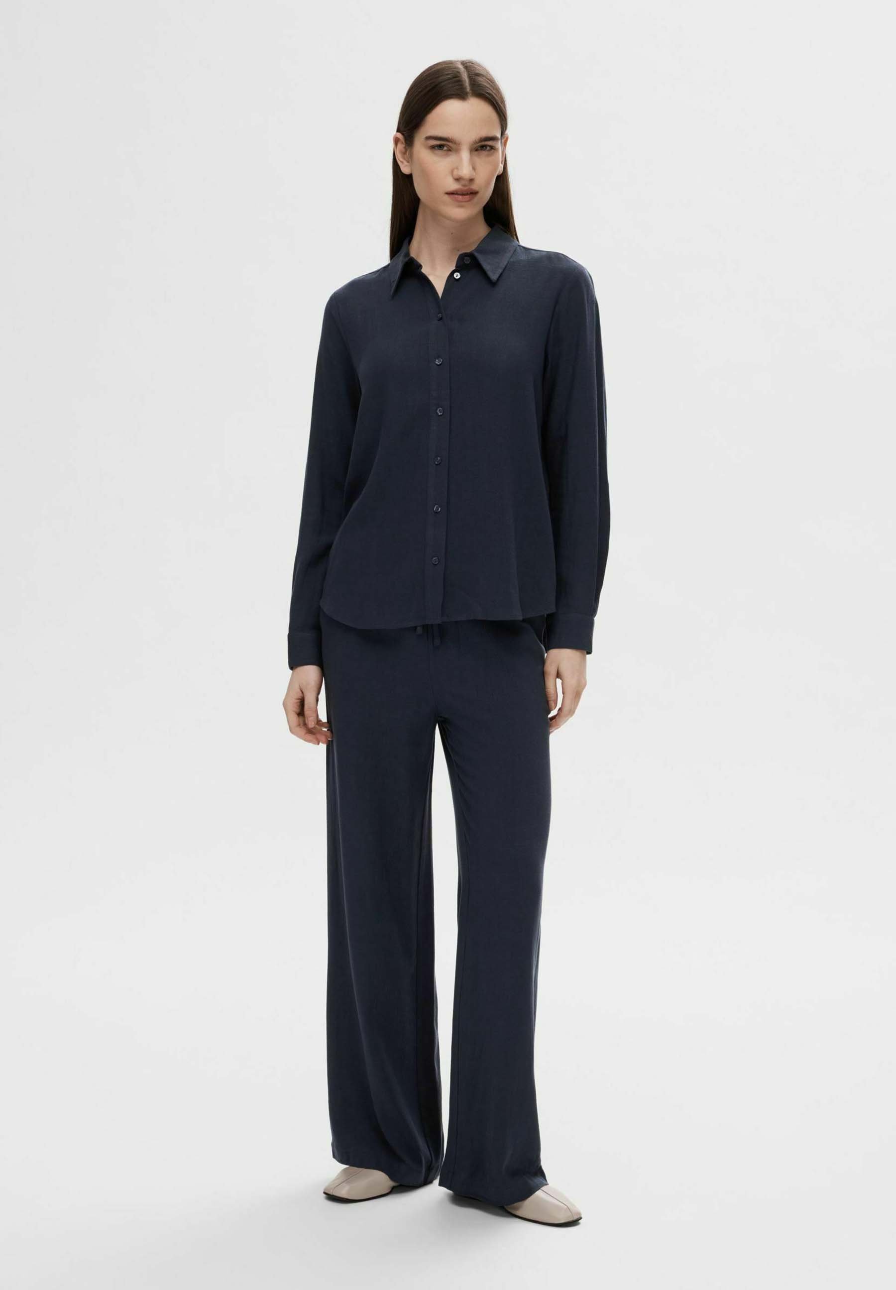Chemise boutonnée Selected Femme SLFVIVA SUN - Saphir foncé