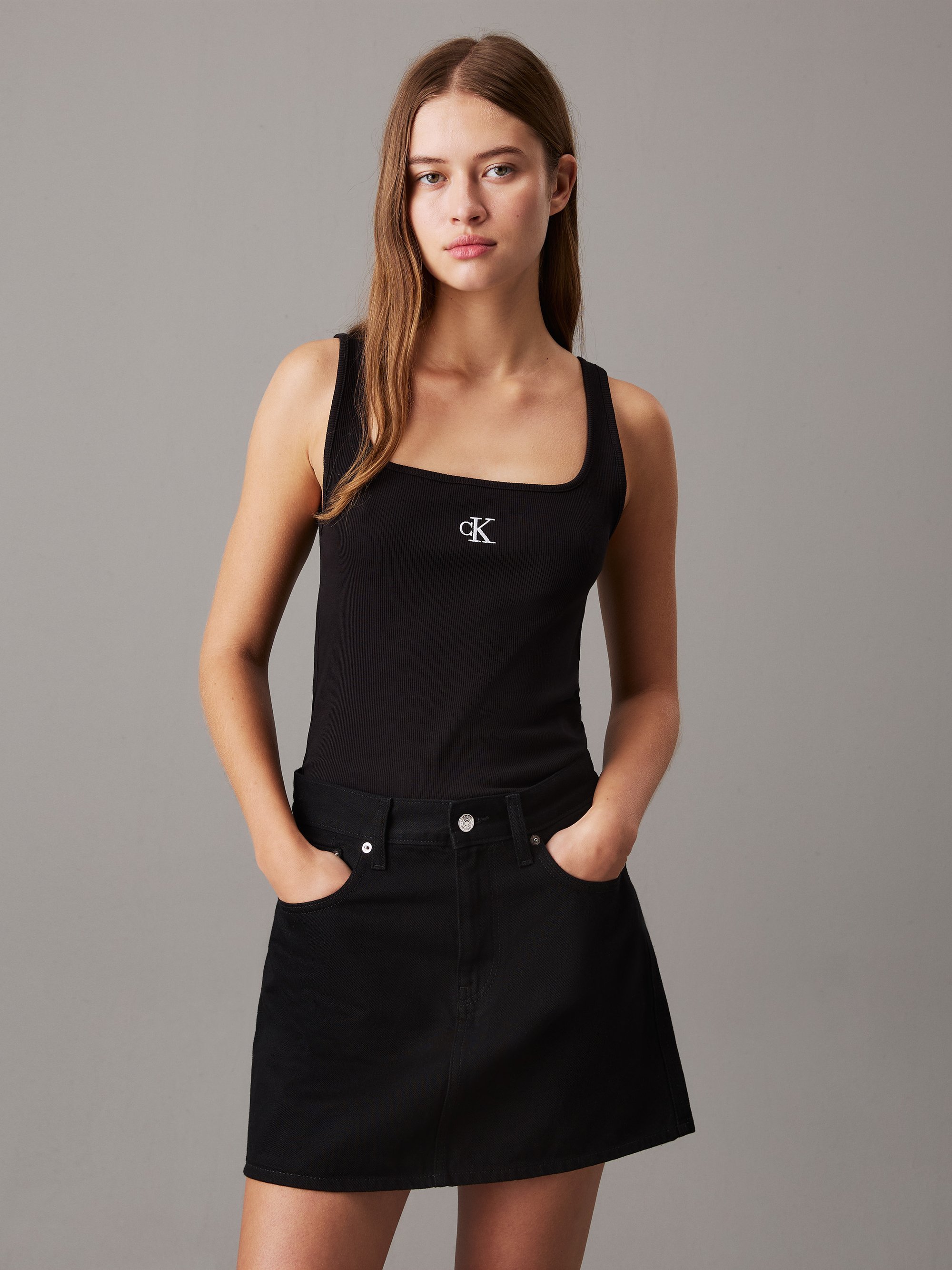 Calvin Klein Jeans CK Tanktop - zwart
