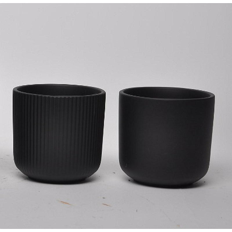 Pot de fleurs d'intérieur ø 13,5 cm en terre cuite noire