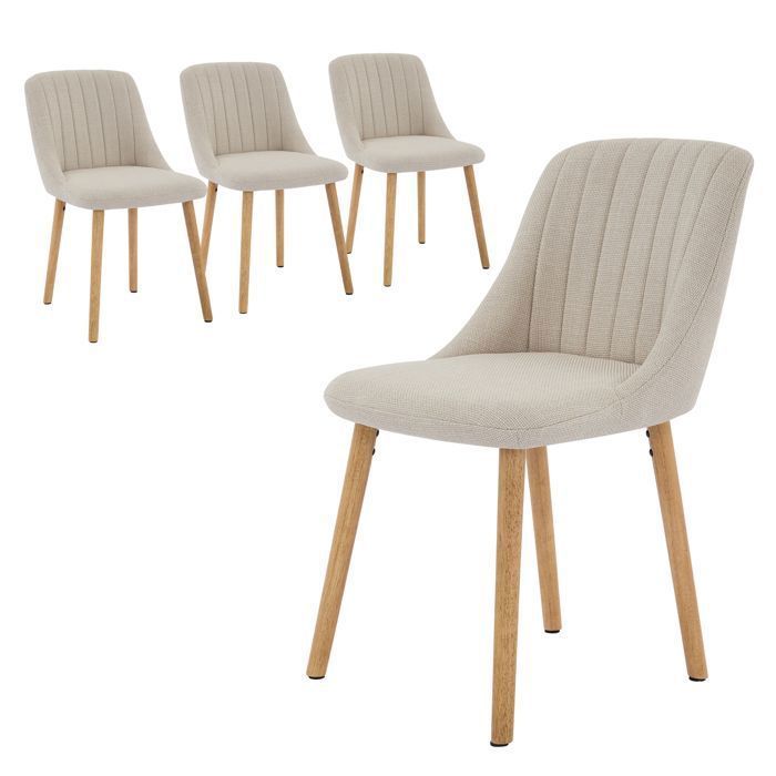 SET OF 4 DINING CHAIRS - HELLO - Scandinavian - BEIGE