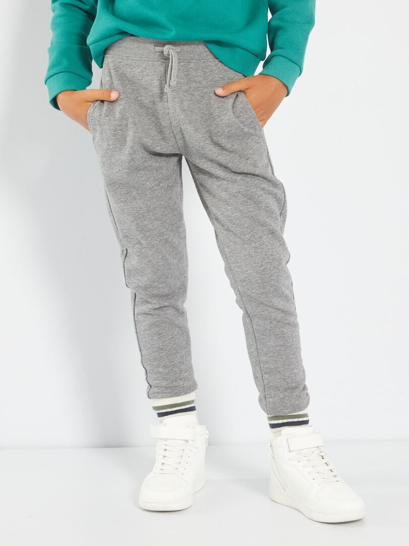 Effen katoenen joggingbroek - Lichtgrijs