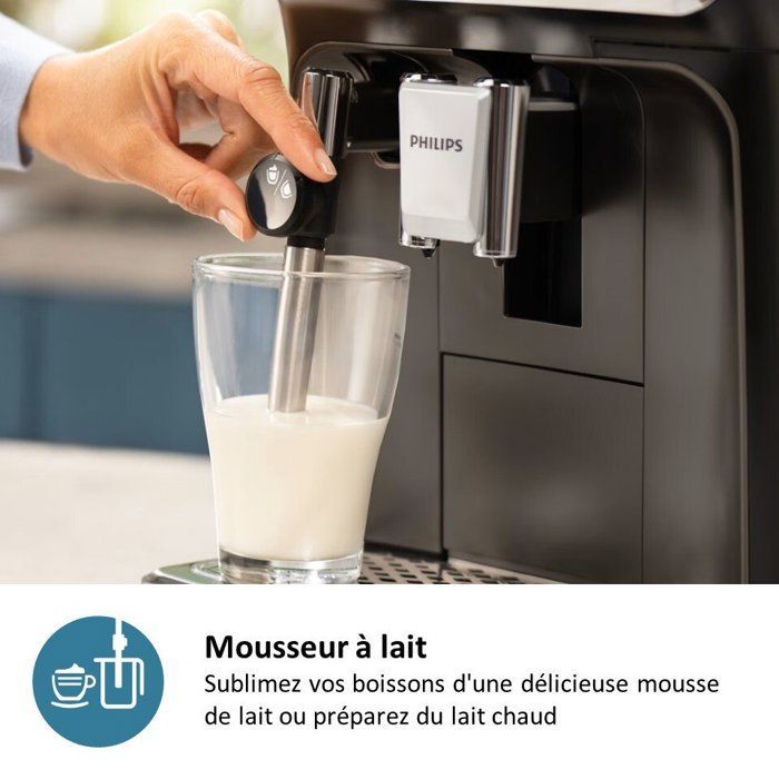 Philips EP3329/70 volautomatische espressomachine, matzwart, 3300-serie met melkschuimer