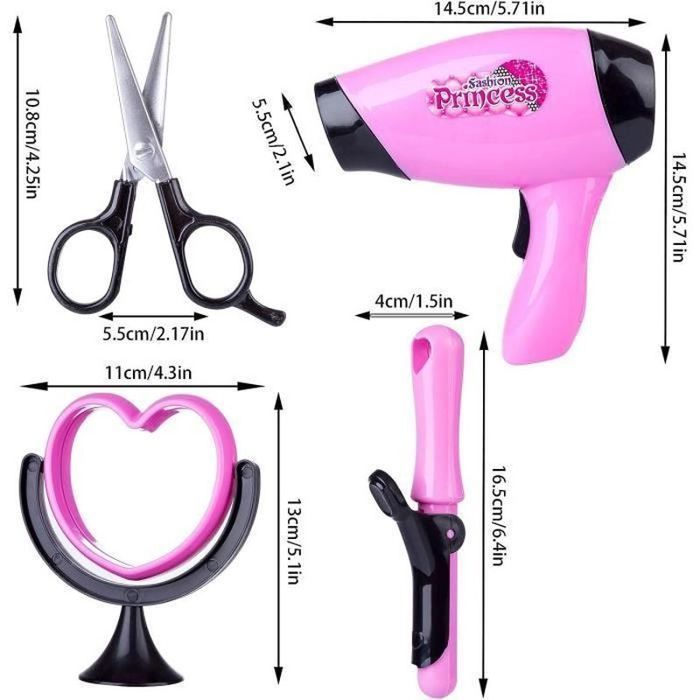Cabeza para peinar y maquillar - Cabeza para peinar de 45 piezas con accesorios para el cabello - Regalo de juego de imitación para niñas