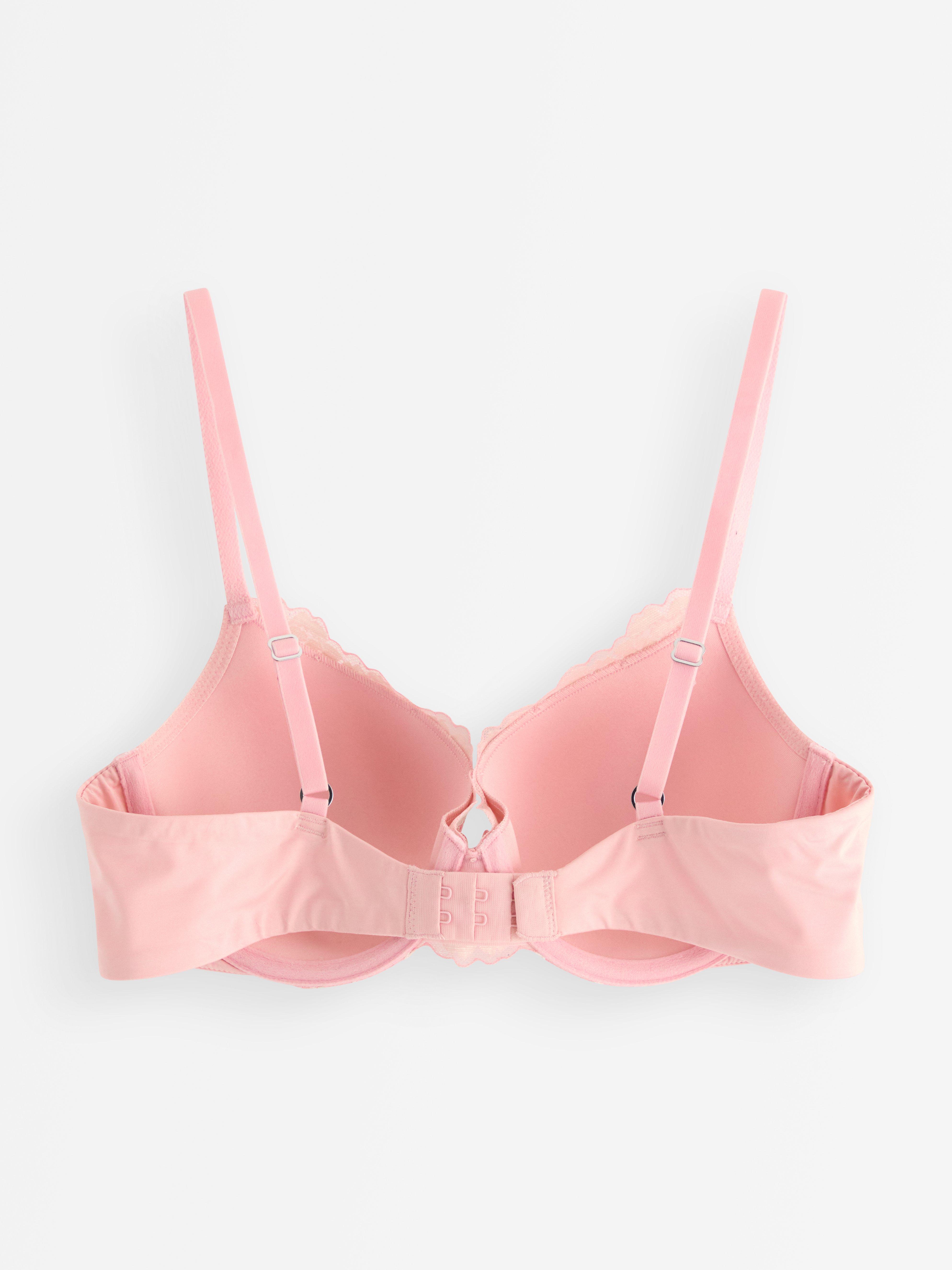 Sutiã camiseta Lily com renda rosa claro