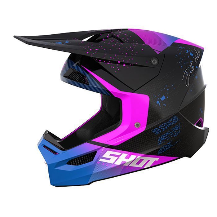 SHOT RACE GEAR Furious Matrix Purple Glossy motocross hjelm