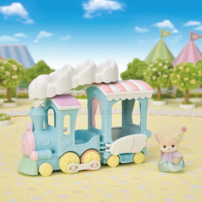 Trenino a vapore per bambini - Sylvanian Families - Include cucciolo di Fennec - Sedili animati - Fino a 5 personaggi