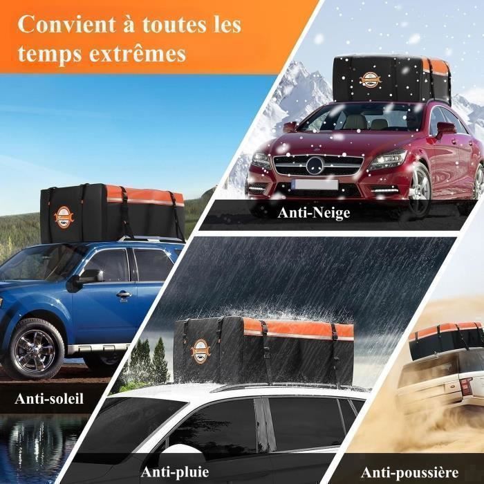 Bolsa de techo para coche Sailnovo - 425L - Cofre de techo plegable - Bolsa de techo impermeable, 1000DPVC, resistente a desgarros, duradera