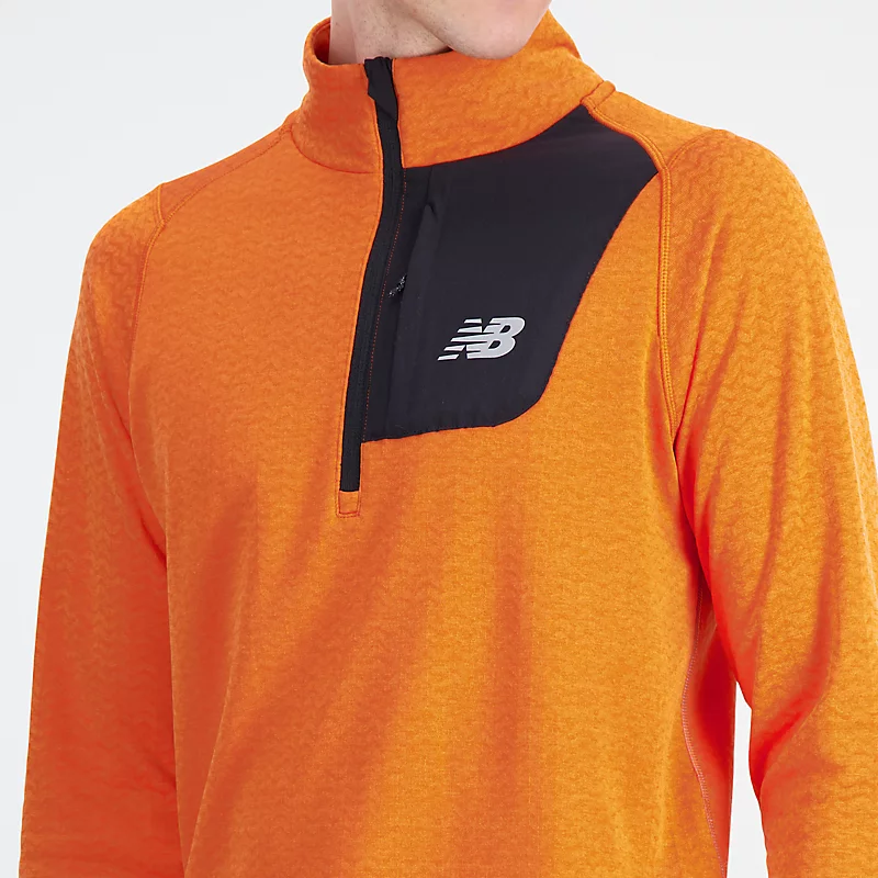 Moletom com capuz e meio zíper NB Heat Grid masculino - CAYENNE