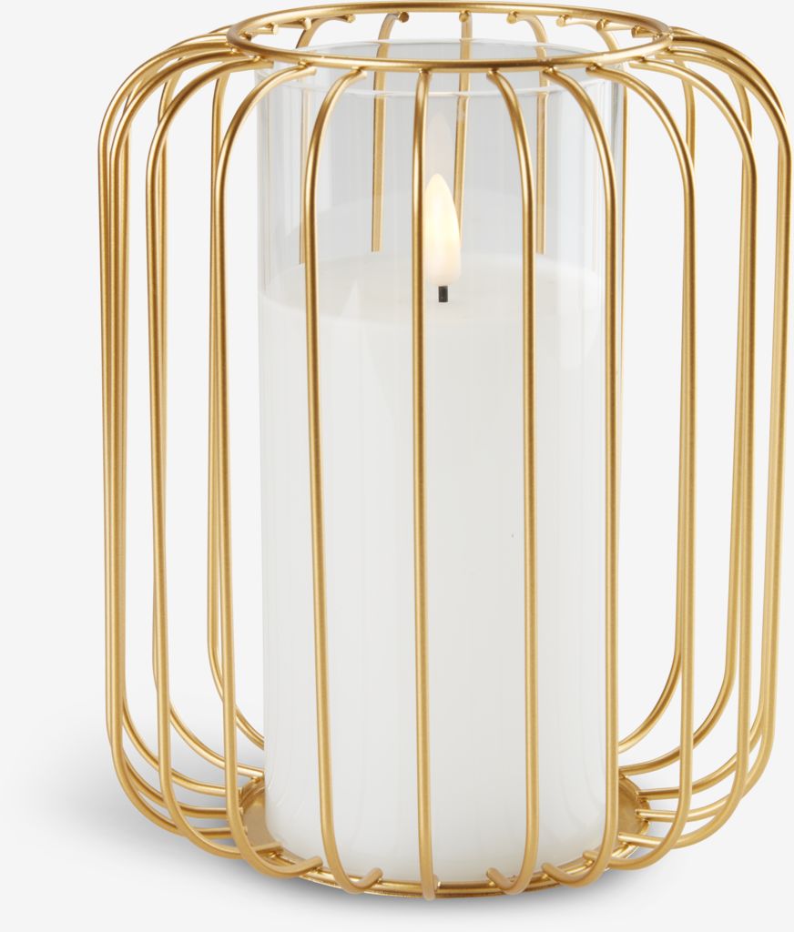 KRESTER KRESTER lampion od svijeće Ø15xV18cm zlatni sa LED diodama
