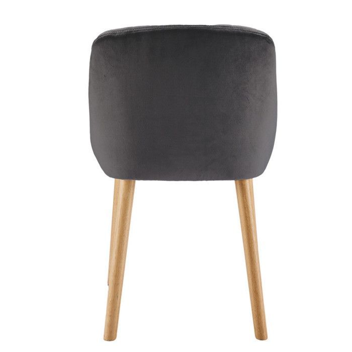 Sedie moderne Goeurvant con cuscino spesso, schienale ergonomico e gambe in legno, stile e comfort combinati - Set di 4 - Grigio scuro
