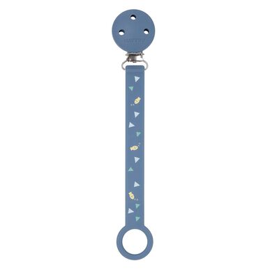Nattou Pacifier Clip Universal Holder Blue Pattern Corrente de Chucha 100% Silicone 1 un 1 un