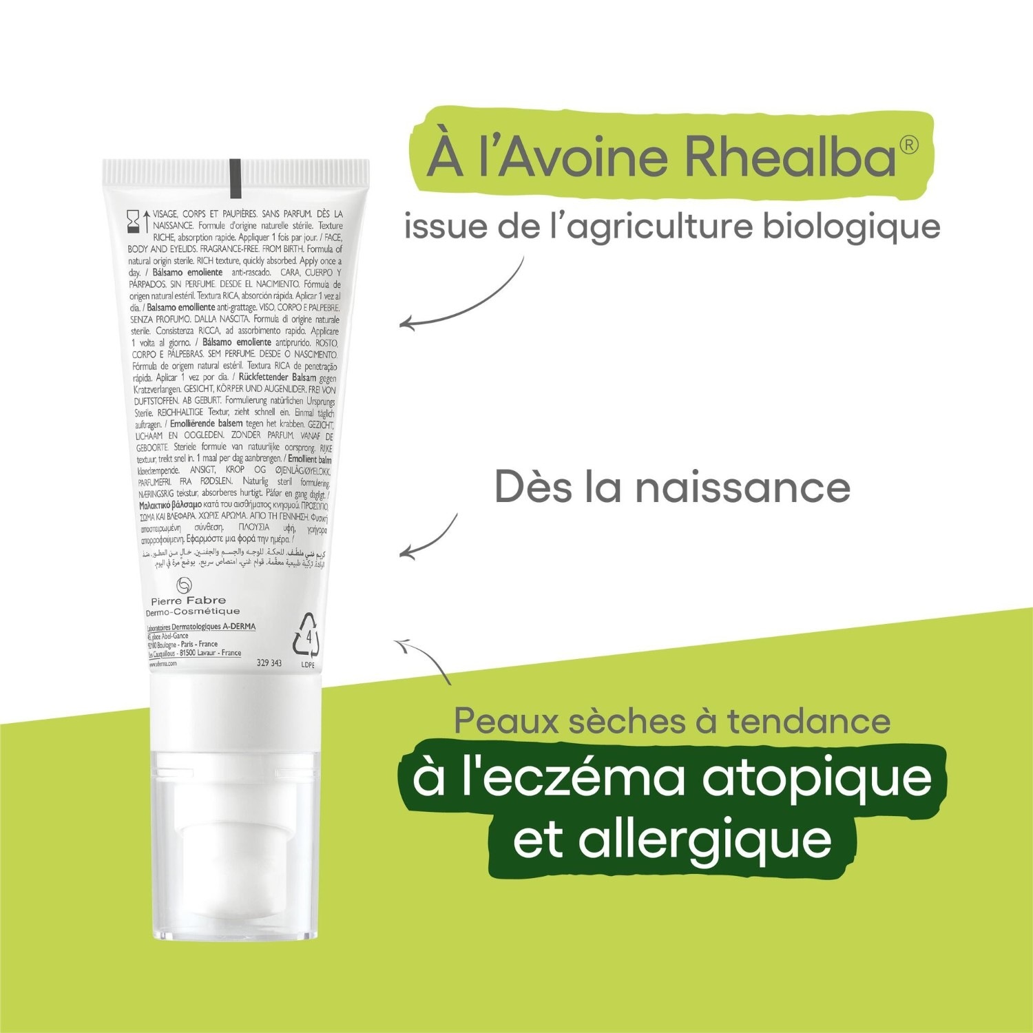 A-DERMA Baume émollient anti-grattage Cosmétique Stérile