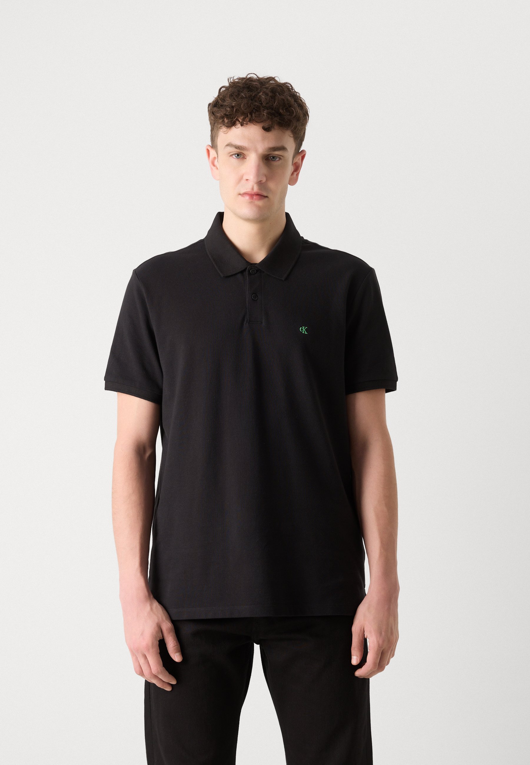 Calvin Klein Jeans MONOGRAM - Koszulka polo - czarna